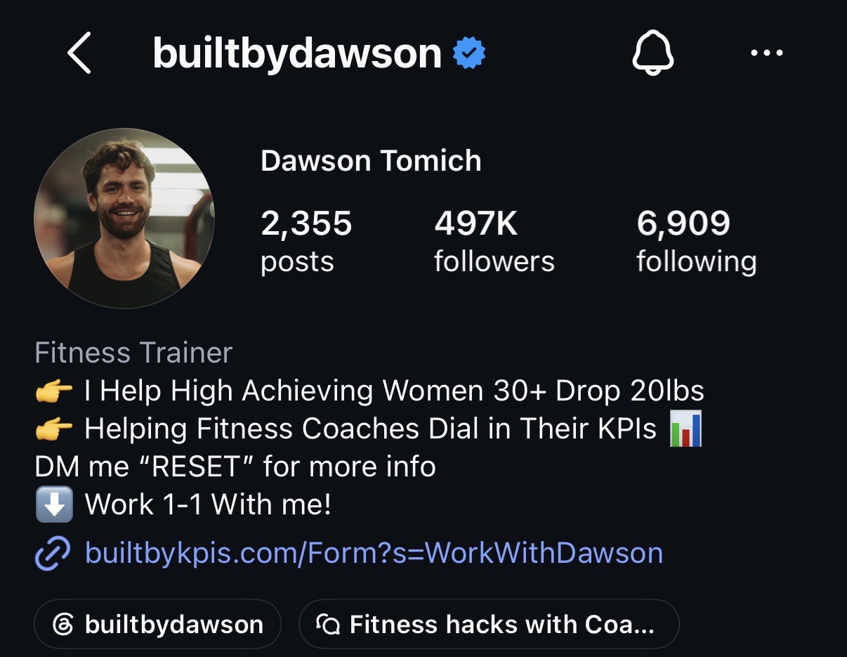 Dawson Tomich, 497K followers